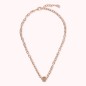 Bronzallure - Collana Catena Rolo Ovale con Rondella in Pavé di Cubic Zironia - WSBZ02377.WHITE-CZ