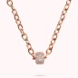 Bronzallure - Collana Catena Rolo Ovale con Rondella in Pavé di Cubic Zironia - WSBZ02377.WHITE-CZ