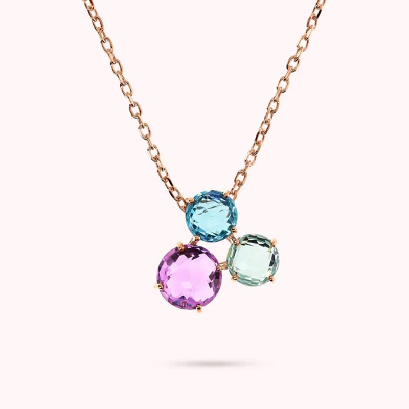 Bronzallure - Collana con Pendente Trilogy in Prisma Gem Taglio Mosaico - WSBZ02319.GA-AM