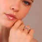 Bronzallure - Anello a Fascia Catena Grumetta Squadrata con Pavé di Cubic Zirconia - WSBZ02329.WHI-CZ-16
