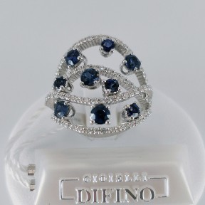 Anello GD con Zaffiri blu e Diamanti