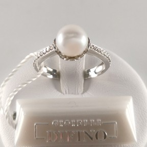 Anello GD con Perla bianca e Diamanti